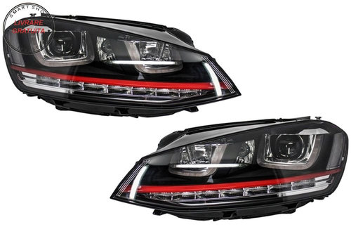 Faruri 3D LED VW Golf 7 VII (2012-2017) R20 GTI Design Semnal Dinamic LED