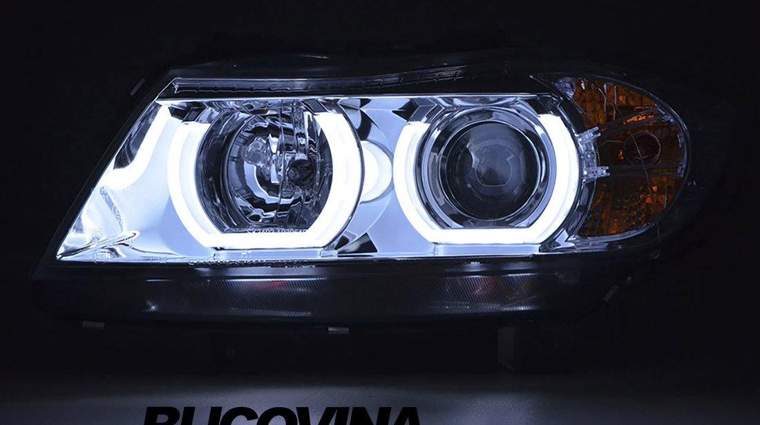 FARURI ANGEL EYES 3D LED COMPATIBILE CU BMW E90/ E91 (05-11) CROM #17510675