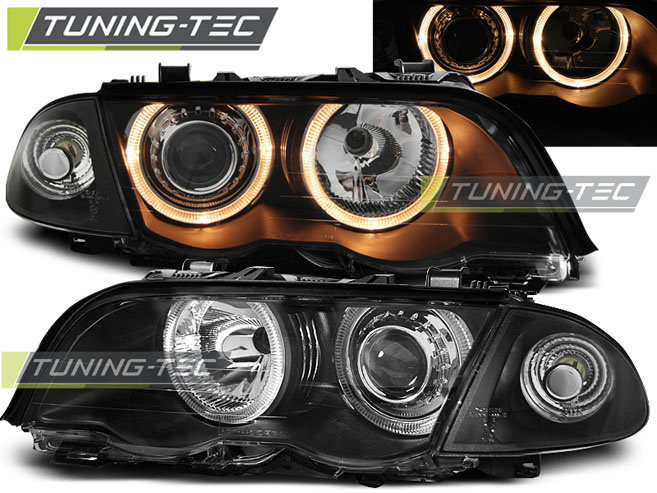 Faruri ANGEL EYES BLACK compatibila BMW E46 05.98-08.01 S/T