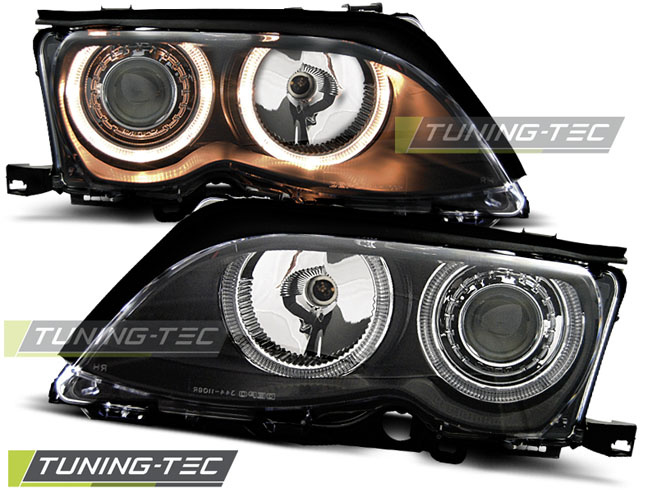 Faruri ANGEL EYES BLACK compatibila BMW E46 09.01-03.05 S/T