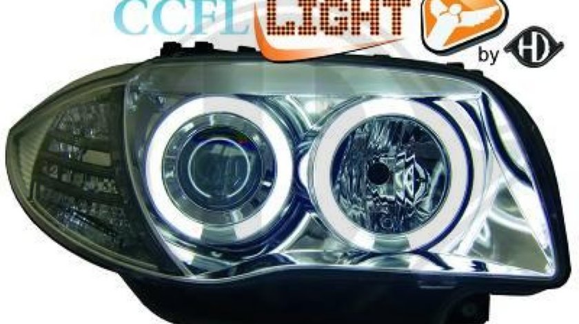 FARURI ANGEL EYES BMW SERIA 1 E81 E82 E87 88 FUNDAL CROM SAU NEGRU CU CCFL