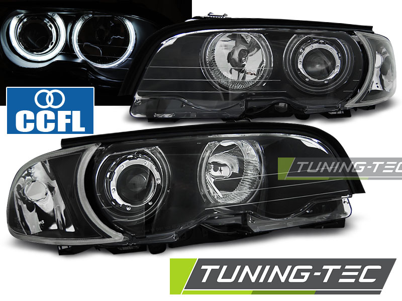 Faruri ANGEL EYES CCFL BLACK compatibila BMW E46 04.99-03.03 COUPE CABRIO