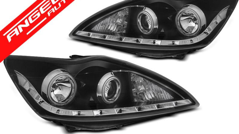 Faruri Angel Eyes CCFL Ford Focus II 2008-2010 Negru