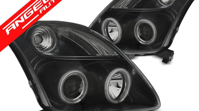 Faruri Angel Eyes CCFL Suzuki Swift 2005-2010 Fundal Negru