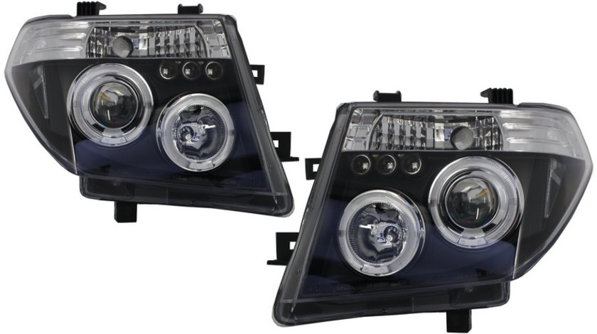 Faruri Angel Eyes compatibil cu Nissan Navara D40 (2004-2009) Nissan Pathfinder R51 (2005-2008) Negru HLNIN