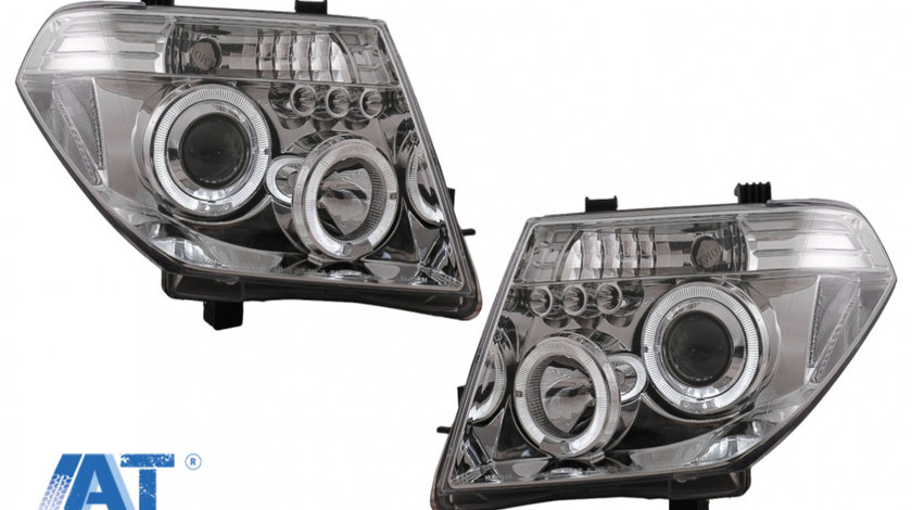 Faruri Angel Eyes compatibil cu Nissan Navara D40 (2004-2009) Pathfinder R51 (2005-2008) Crom