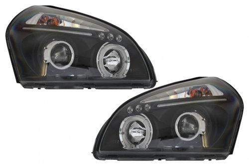 Faruri Angel Eyes compatibil Hyundai Tucson (2004-2010) Negre HLHYTU