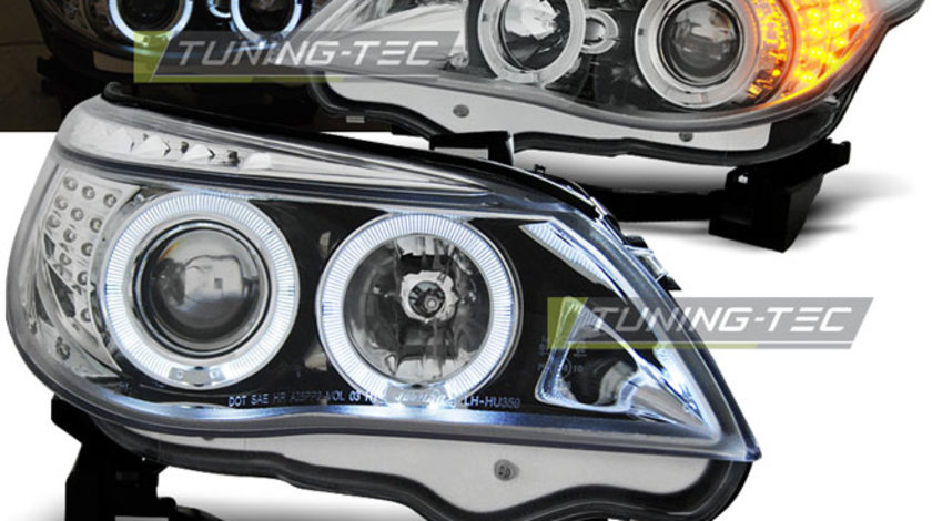 Faruri ANGEL EYES Crom look LED INDICATOR compatibila BMW E60/E61 03-07