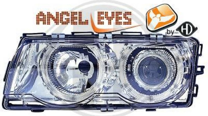 FARURI ANGEL EYES CU XENON BMW SERIA 7 E38 FUNDAL CROM SAU NEGRU