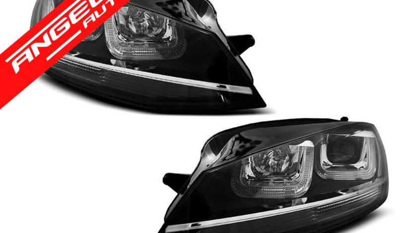 Faruri Angel Eyes U-LED LIGHT VW GOLF 7 2012-2017 Black