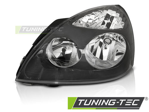 Faruri BLACK LEFT SIDE TYC compatibila RENAULT CLIO II 06.01-09.05