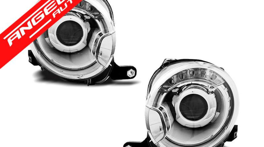 Faruri cu Lupa FIAT 500 2007-2015 Chrome