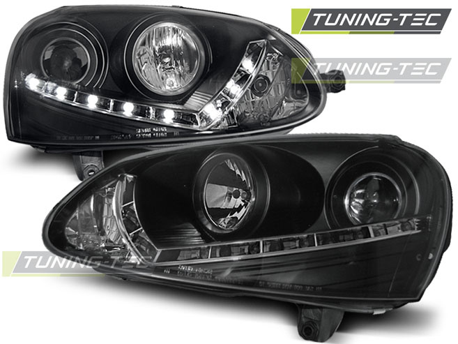 Faruri DAYLIGHT BLACK compatibila VW GOLF 5 03-08