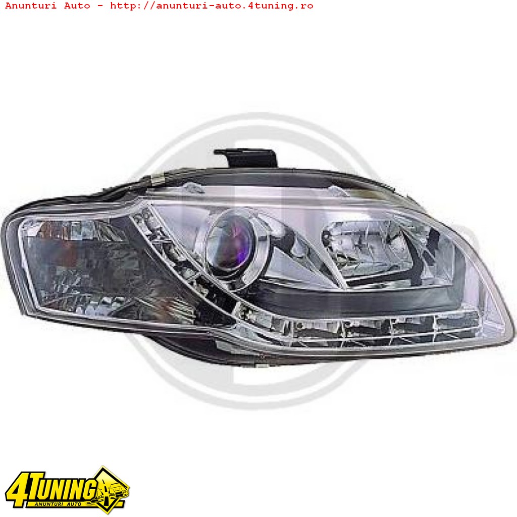 FARURI DAYLINE DAYLIGHT PENTRU AUDI A4 B7 FUNDAL CROM SAU NEGRU