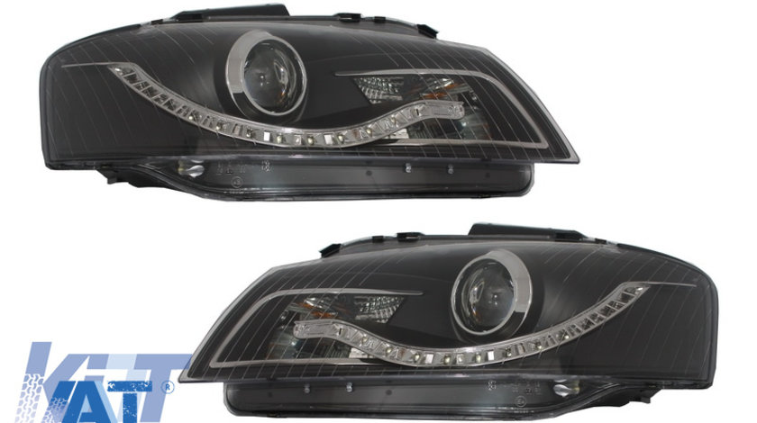 Faruri DRL compatibil cu Audi A3 8P (05.2003-03.2008) DAYLIGHT Negru