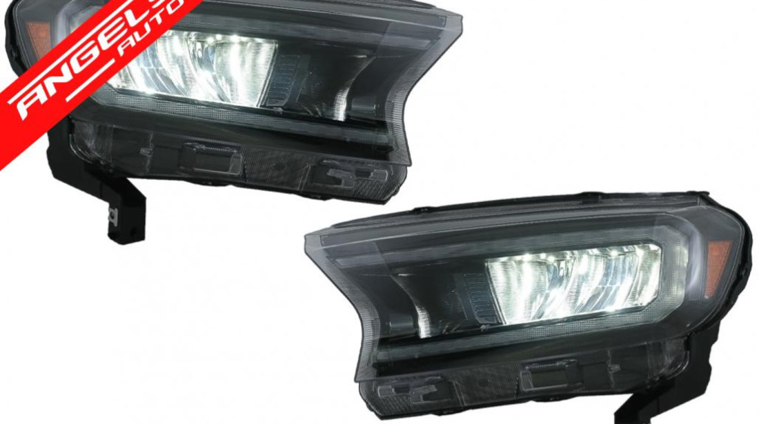 Faruri Ford Ranger (2015-2020) LHD Negru Semnal Dinamic LED Light Bar