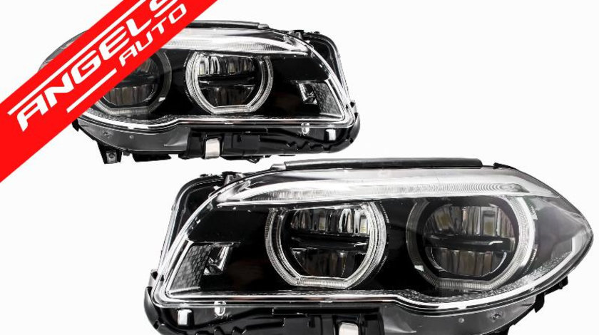 Faruri Full LED Angel Eyes BMW Seria 5 F10 F11 LCI (2014-2017)