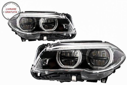 Faruri Full LED Angel Eyes BMW Seria 5 F10 F11 LCI (2014-2017)- livrare gratuita