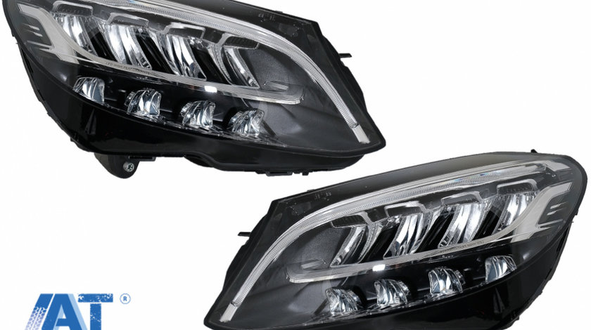 Faruri Full LED compatibil cu Mercedes C-Class W205 S205 (2019-up) LHD