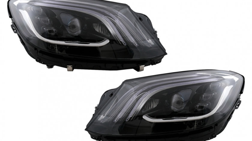 Faruri Full LED compatibil cu Mercedes S-Class W222 (2013-2017) Negru HLMBW222FLAP