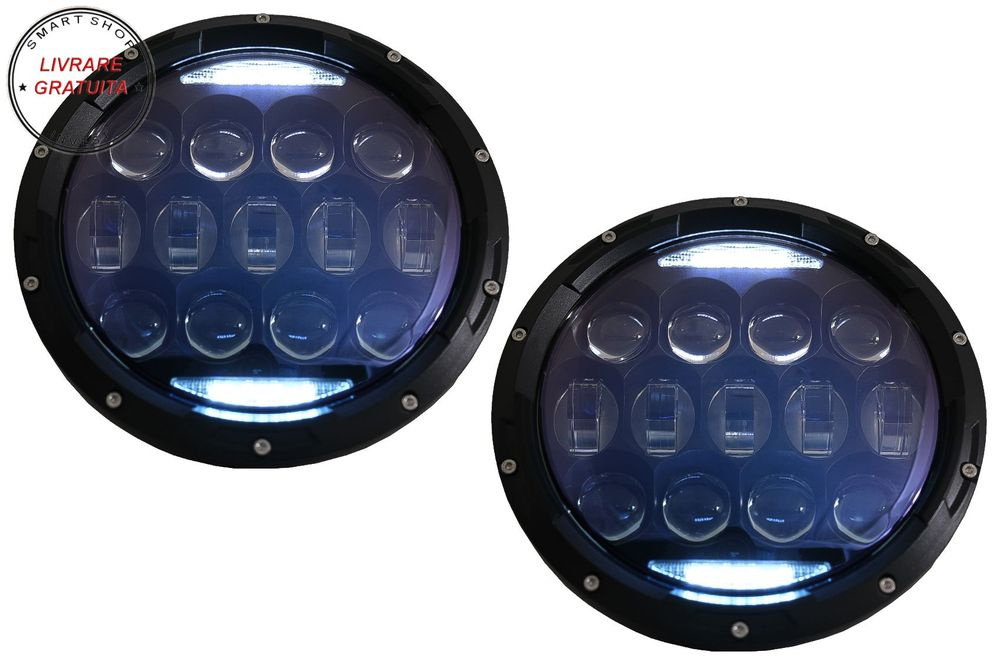 Faruri Full LED CREE Dublu Proiector Halo DRL Jeep Wrangler TJ & JK (1997-2018)- livrare gratuita