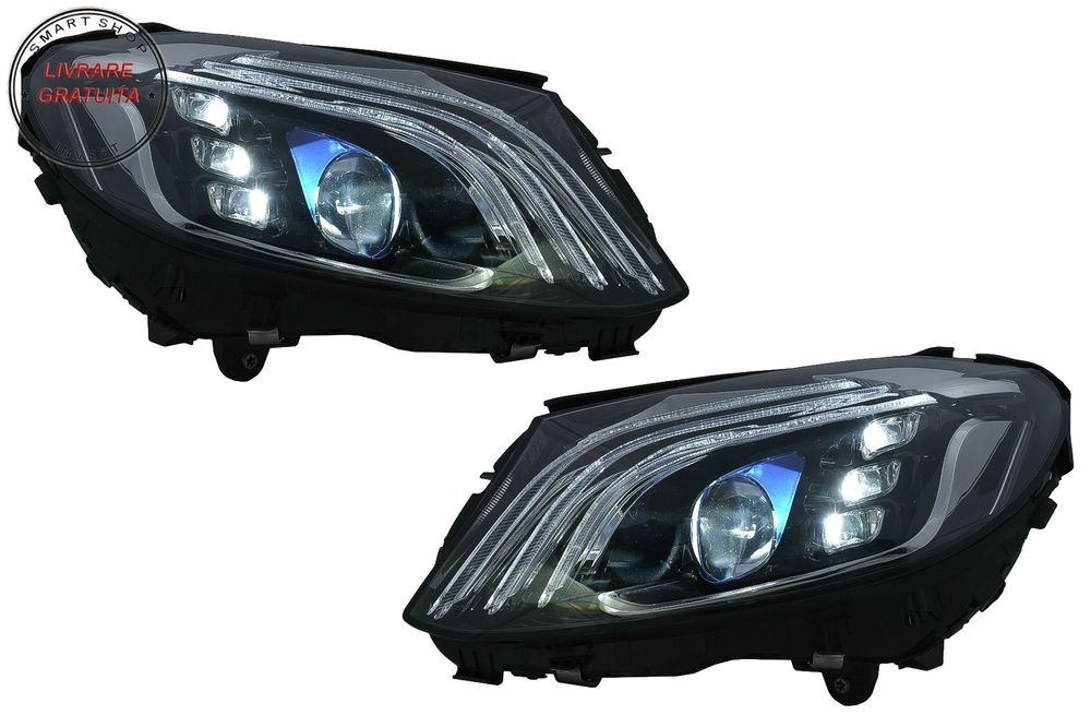 Faruri Full LED Mercedes C-Class W205 S205 (2014-2020) LHD W222 Design- livrare gratuita