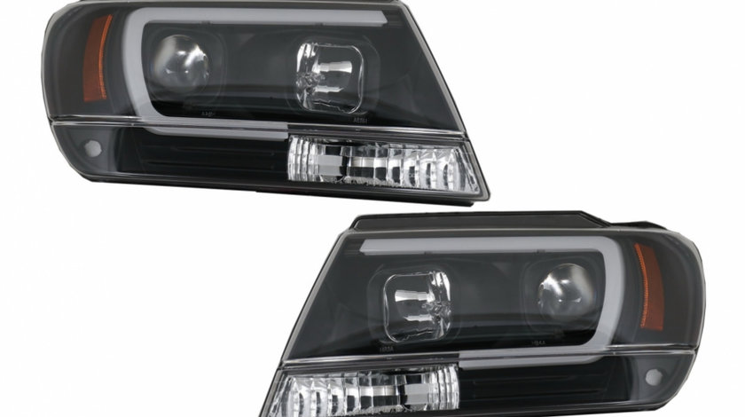 Faruri LED compatibil cu Jeep Grand Cherokee (1999-2004) Tube Light Negru HLJEGC4LT