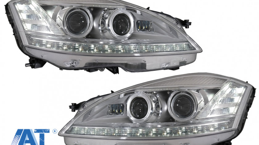 Faruri LED compatibil cu Mercedes Clasa S W221 (2005-2009) Facelift Look Semnalizare Dinamica Secventiala