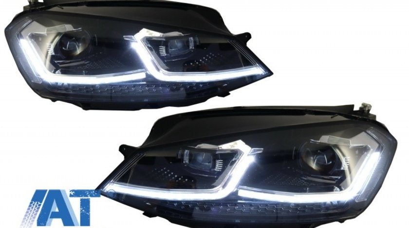 Faruri LED compatibil cu VW Golf 7 VII (2012-2017) Facelift G7.5 R Line Look cu Semnal Dinamic