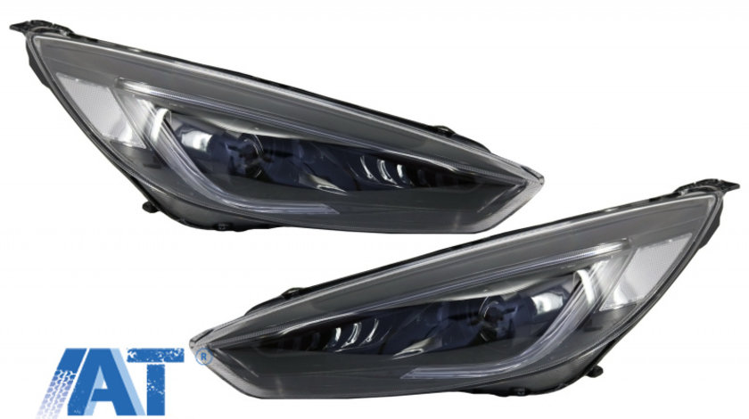 Faruri LED DRL compatibil cu Ford Focus III Mk3 Facelift (2015-2017) Bi-Xenon Design Semnalizare Dinamica