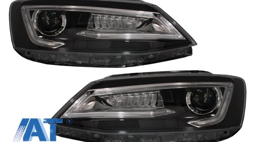 Faruri LED DRL compatibil cu VW Jetta Mk6 VI Non GLI (2011-2017) Semnal Dinamic Secvential Demon Bi-Xenon Design