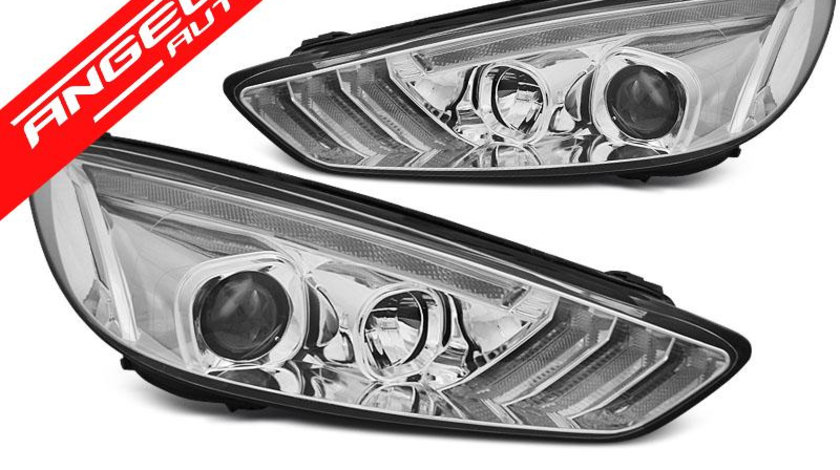 Faruri LED FORD FOCUS MK3 2015-2018 CHROME Semnal LED