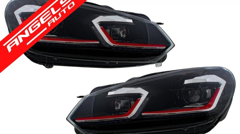 Faruri LED VW Golf 6 2008-2013 Facelift G7.5 GTI Rosu Demnal Dinamic