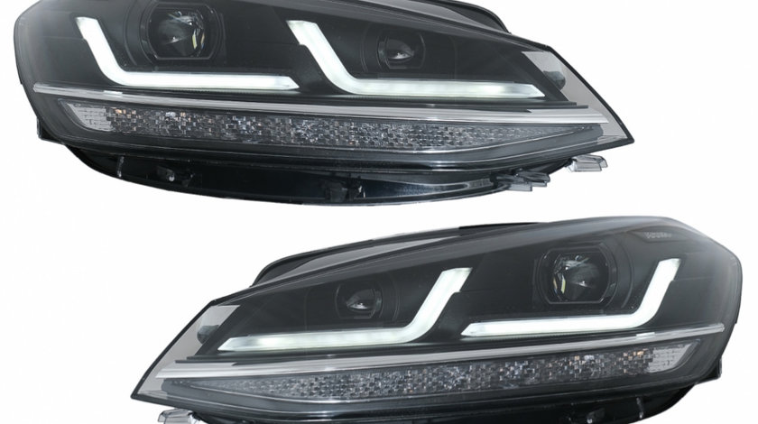 Faruri LEDriving Osram Full LED compatibil cu VW Golf 7.5 VII Facelift (2017-2020) pentru halogen cu Semnal Dinamic LEDHL109-BK