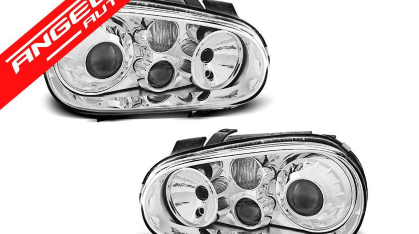 Faruri Sport cu lupa VW GOLF 4 Chrome Design