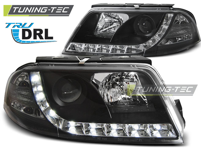 Faruri TRUE DRL BLACK compatibila VW PASSAT 3BG 09.00-03.05