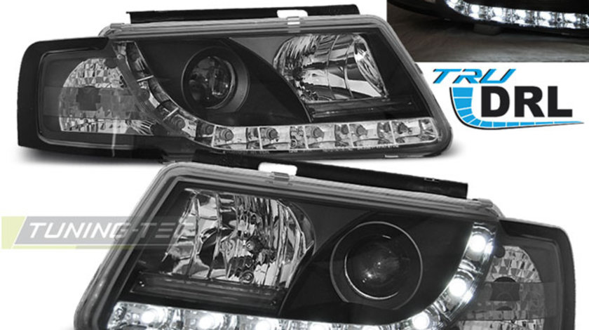 Faruri TRUE DRL BLACK compatibila VW PASSAT B5 3B 11.96-08.00