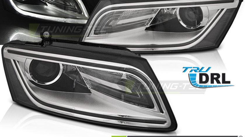 Faruri TRUE DRL Crom look compatibila AUDI Q5 08.12-17