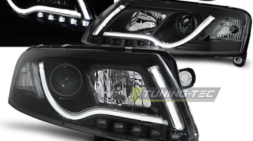 Faruri TUBE LIGHT BLACK compatibila AUDI A6 C6 04.04-08