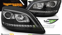 Faruri TUBE LIGHT BLACK SEQ compatibila MERCEDES W...