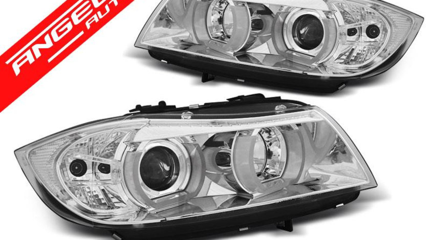 Faruri U-LED BMW E90/E91 2005-2008 Xenon Crom