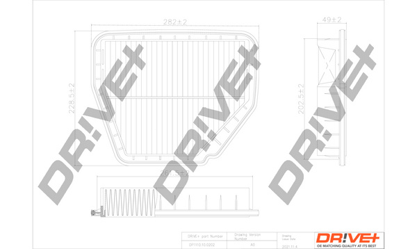 Filtru aer (DP1110100202 DRIVE) CHEVROLET,DAEWOO,OPEL,VAUXHALL