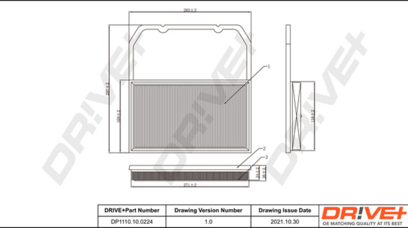 Filtru aer (DP1110100224 DRIVE) SEAT,SKODA,VW