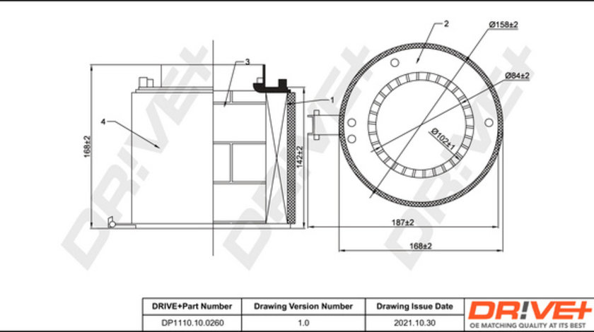 Filtru aer (DP1110100260 DRIVE) AUDI