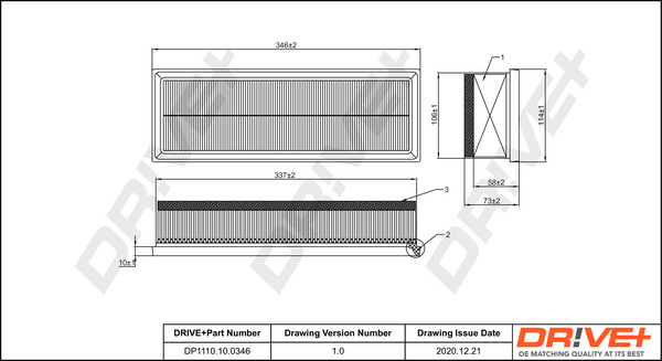 Filtru aer (DP1110100346 DRIVE) BMW