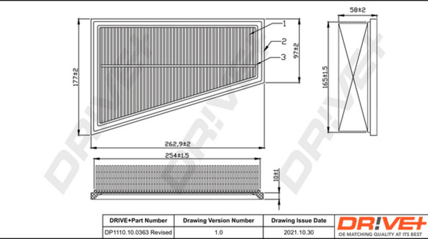 Filtru aer (DP1110100363 DRIVE) MERCEDES-BENZ