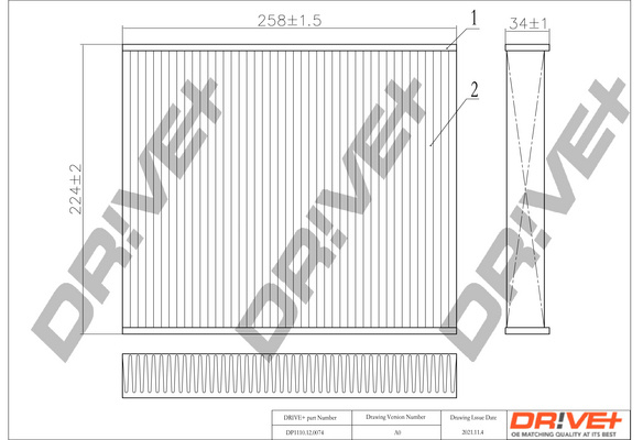 Filtru, aer habitaclu (DP1110120074 DRIVE) AUDI,MERCEDES-BENZ,SEAT,SKODA,VW