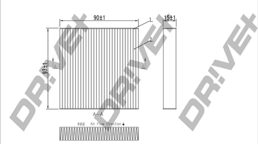 Filtru, aer habitaclu (DP1110120077 DRIVE) DAIHATSU,FIAT,HINO,SUBARU,SUZUKI,TOYOTA