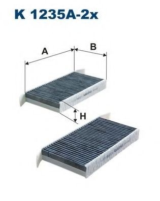 Filtru, aer habitaclu RENAULT LAGUNA III Grandtour (KT0/1) (2007 - 2016) FILTRON K1235A-2x piesa NOUA
