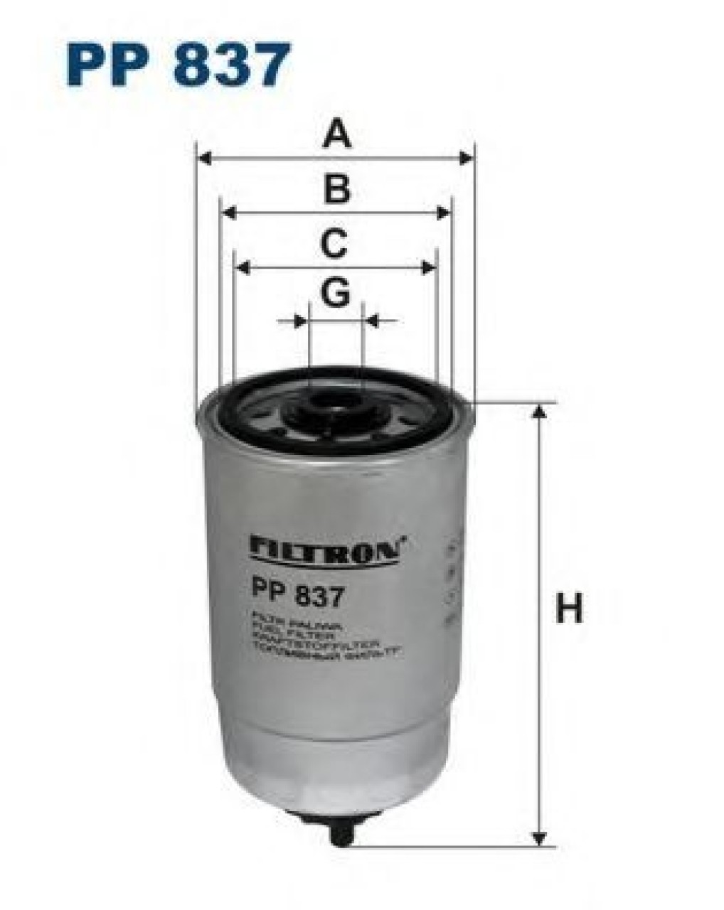 Filtru combustibil FIAT DUCATO bus (230) (1994 - 2002) FILTRON PP837 piesa NOUA